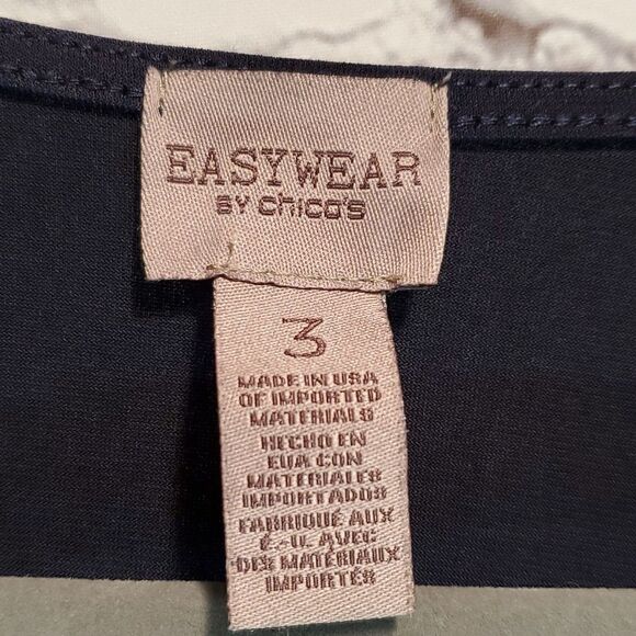 Chico's Easywear Navy blue asymmetrical hem tunic - Picture 4 of 11